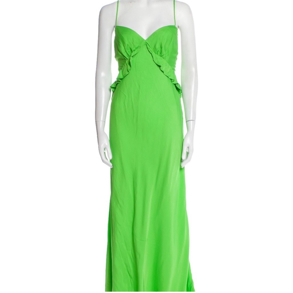 Farm Rio Lime Green Ruffle Midi Dress‎ sz S - Picture 7 of 12